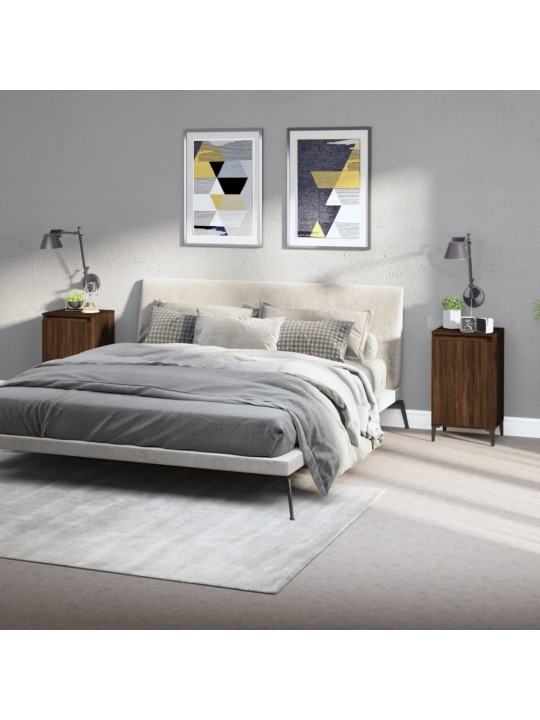 Noční stolky 2 ks hnědý dub 40 x 35 x 70 cm kompozitní dřevo