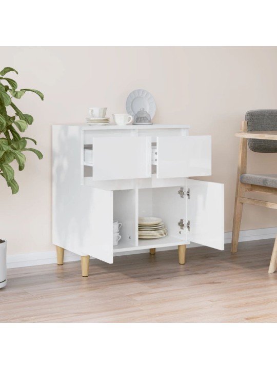 Příborník bílý s vysokým leskem 60x35x70 cm kompozitní dřevo