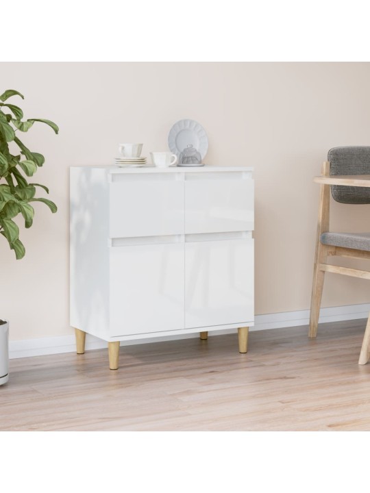 Příborník bílý s vysokým leskem 60x35x70 cm kompozitní dřevo