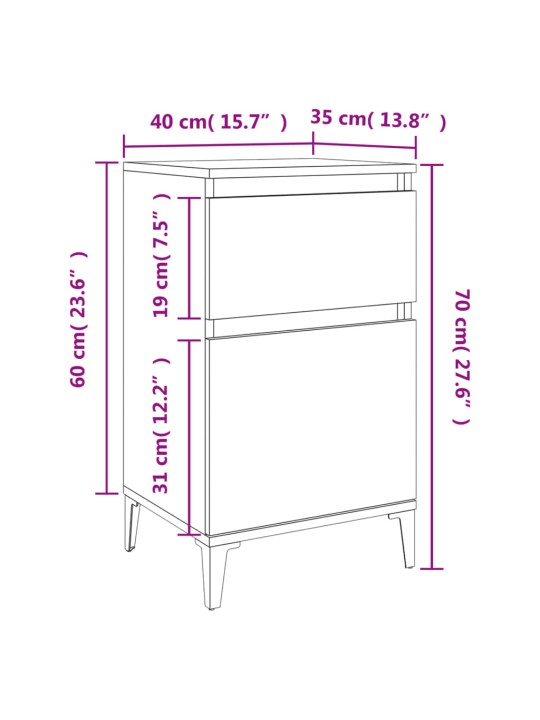 Noční stolky 2 ks dub sonoma 40 x 35 x 70 cm