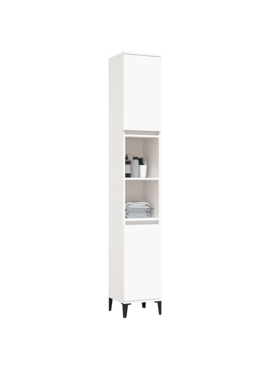 Koupelnová skříňka bílá 30 x 30 x 190 cm kompozitní dřevo
