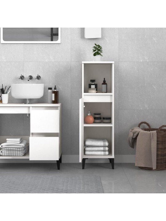 Koupelnová skříňka bílá 30 x 30 x 100 cm kompozitní dřevo