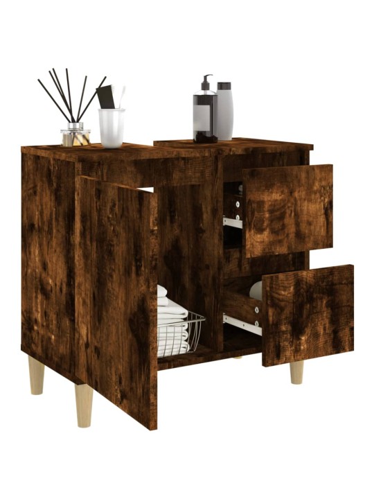 Koupelnová skříňka kouřový dub 65 x 33 x 60 cm kompozitní dřevo