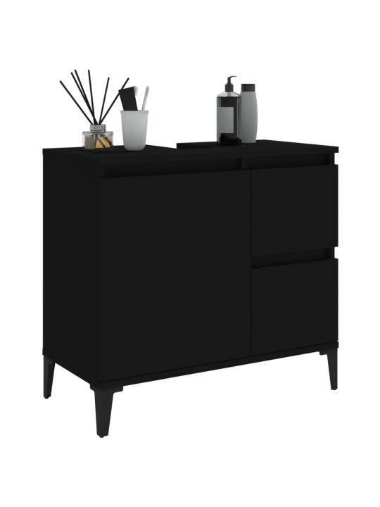 Koupelnová skříňka černá 65 x 33 x 60 cm kompozitní dřevo