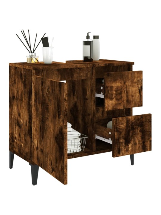 Koupelnová skříňka kouřový dub 65 x 33 x 60 cm kompozitní dřevo