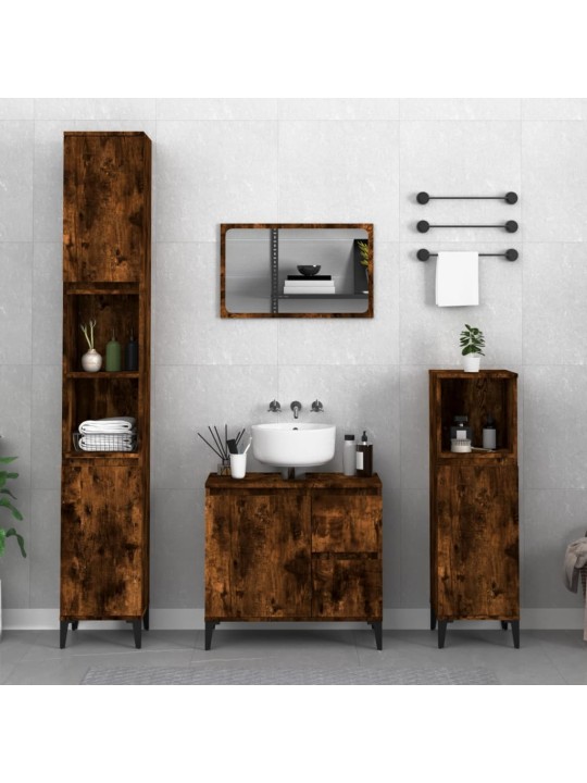 Koupelnová skříňka kouřový dub 65 x 33 x 60 cm kompozitní dřevo