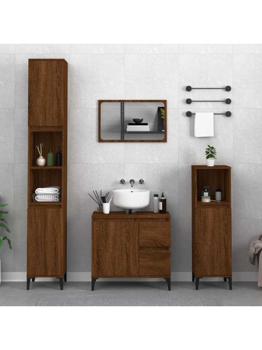 Koupelnová skříňka hnědý dub 65 x 33 x 60 cm kompozitní dřevo