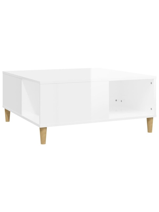 Konferenční stolek bílý s leskem 80x80x36,5 cm kompozitní dřevo