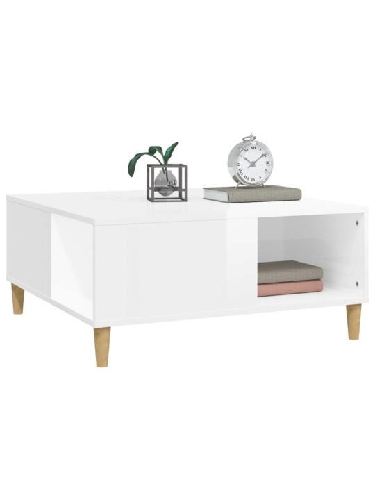 Konferenční stolek bílý s leskem 80x80x36,5 cm kompozitní dřevo