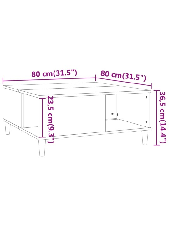 Konferenční stolek bílý s leskem 80x80x36,5 cm kompozitní dřevo