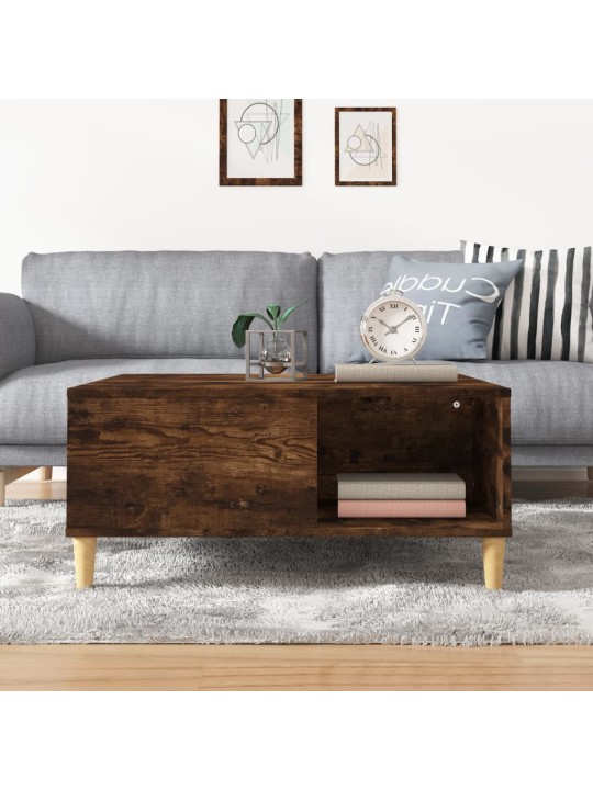 Konferenční stolek kouřový dub 80x80x36,5 cm kompozitní dřevo