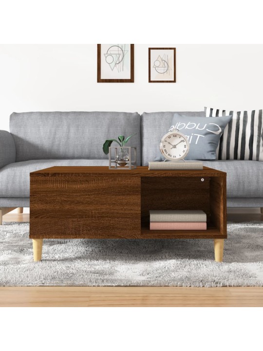 Konferenční stolek hnědý dub 80 x 80 x 36,5 cm kompozitní dřevo