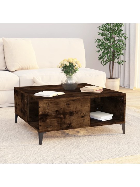 Konferenční stolek kouřový dub 80x80x36,5 cm kompozitní dřevo