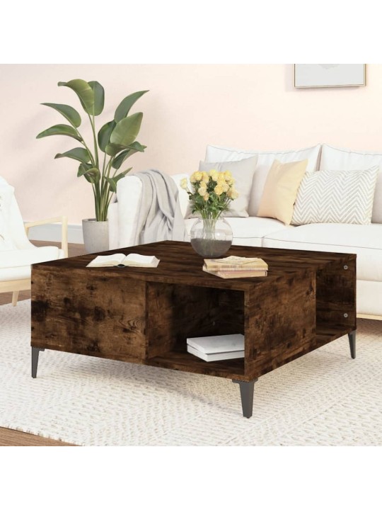 Konferenční stolek kouřový dub 80x80x36,5 cm kompozitní dřevo