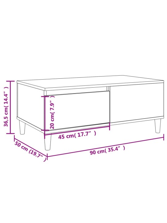 Konferenční stolek dub sonoma 90x50x36,5 cm kompozitní dřevo
