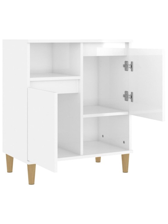 Příborník bílý s vysokým leskem 60x35x70 cm kompozitní dřevo