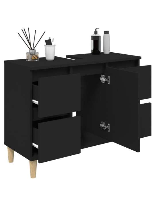 Skříňka pod umyvadlo černá 80 x 33 x 60 cm kompozitní dřevo