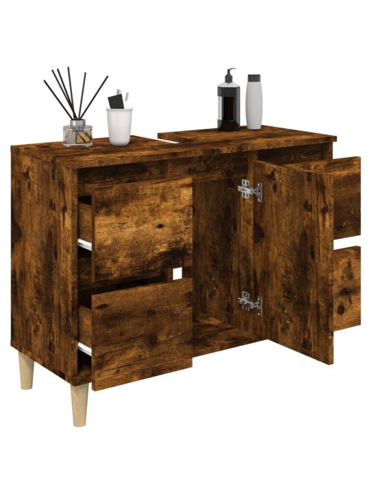 Skříňka pod umyvadlo kouřový dub 80x33x60 cm kompozitní dřevo
