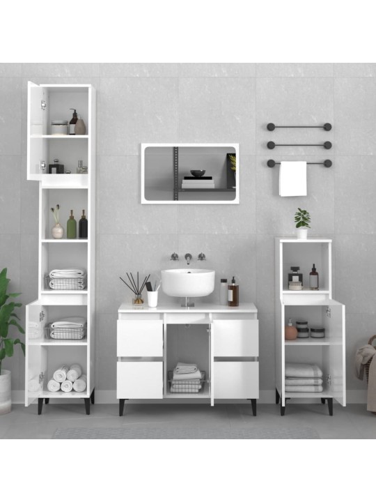 Umyvadlová skříňka bílá s vysokým leskem 80x33x60 cm kompozit