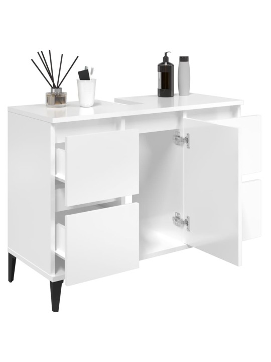 Umyvadlová skříňka bílá s vysokým leskem 80x33x60 cm kompozit