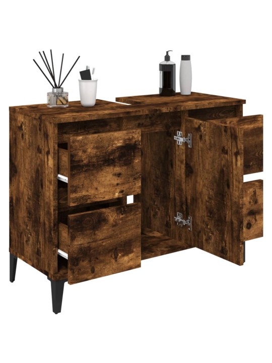 Skříňka pod umyvadlo kouřový dub 80x33x60 cm kompozitní dřevo