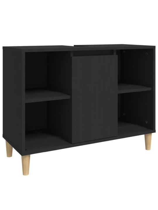 Skříňka pod umyvadlo černá 80 x 33 x 60 cm kompozitní dřevo
