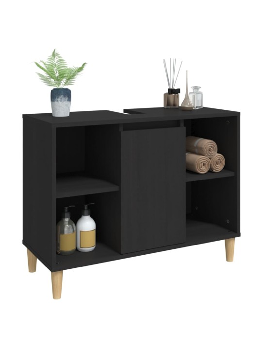 Skříňka pod umyvadlo černá 80 x 33 x 60 cm kompozitní dřevo