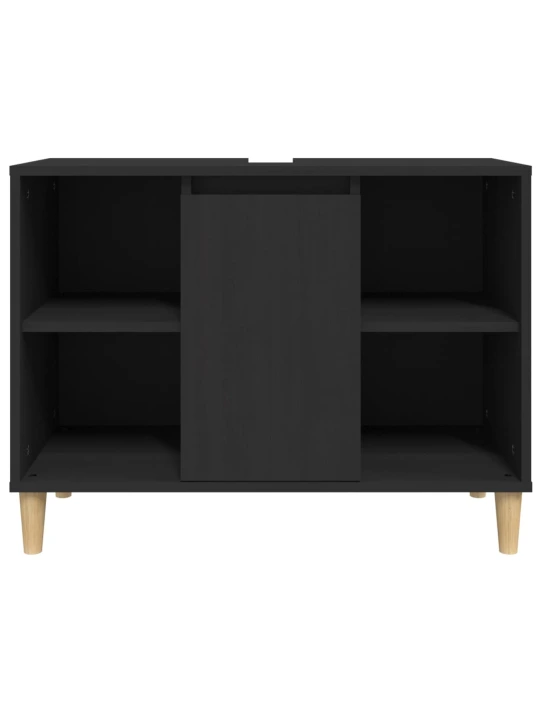 Skříňka pod umyvadlo černá 80 x 33 x 60 cm kompozitní dřevo