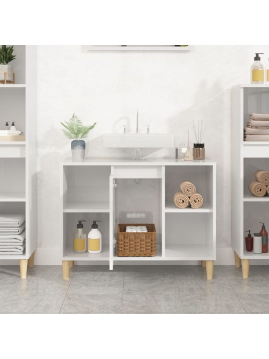 Umyvadlová skříňka bílá s vysokým leskem 80x33x60 cm kompozit