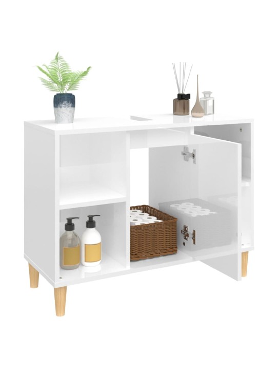 Umyvadlová skříňka bílá s vysokým leskem 80x33x60 cm kompozit