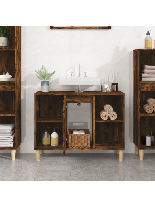 Skříňka pod umyvadlo kouřový dub 80x33x60 cm kompozitní dřevo