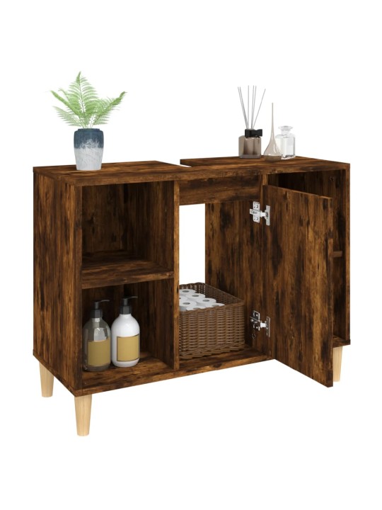 Skříňka pod umyvadlo kouřový dub 80x33x60 cm kompozitní dřevo