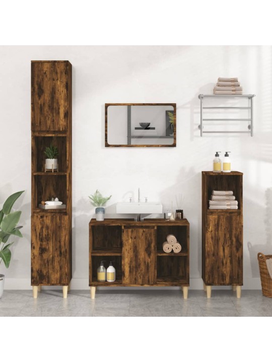 Skříňka pod umyvadlo kouřový dub 80x33x60 cm kompozitní dřevo