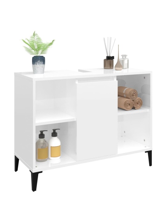 Umyvadlová skříňka bílá s vysokým leskem 80x33x60 cm kompozit