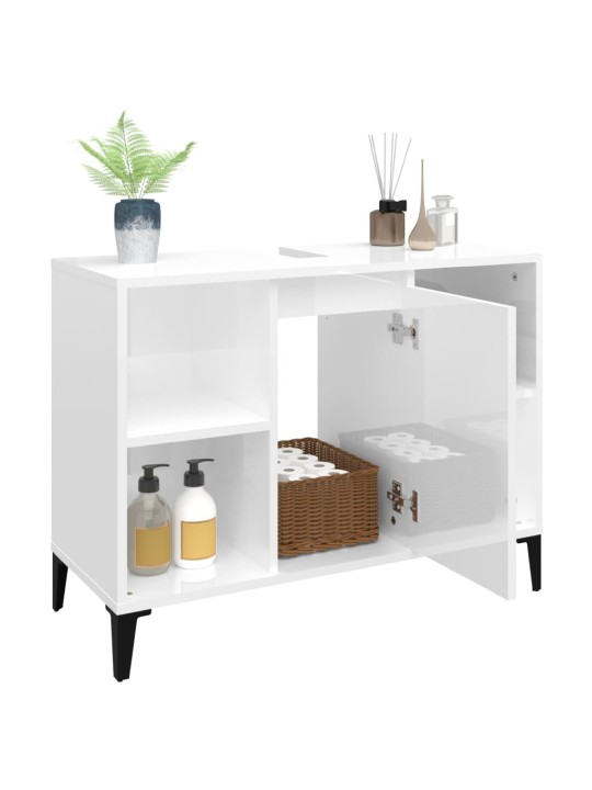 Umyvadlová skříňka bílá s vysokým leskem 80x33x60 cm kompozit