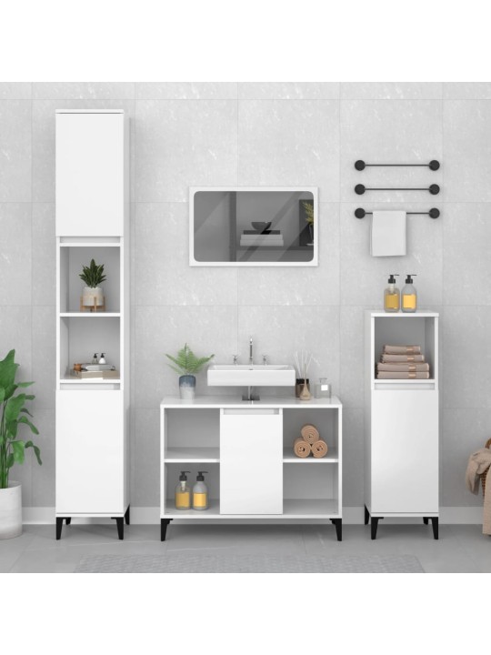 Umyvadlová skříňka bílá s vysokým leskem 80x33x60 cm kompozit