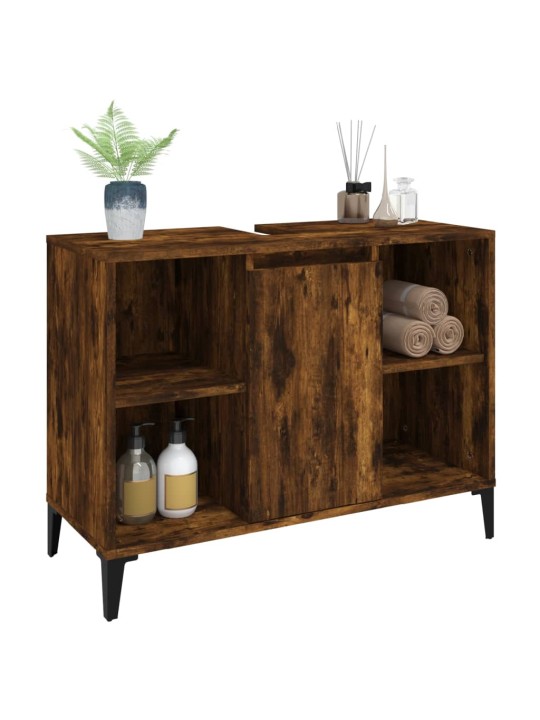 Skříňka pod umyvadlo kouřový dub 80x33x60 cm kompozitní dřevo