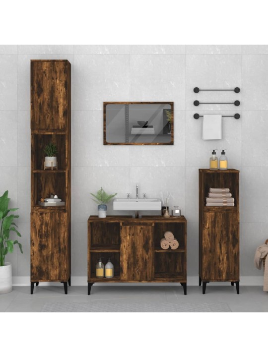 Skříňka pod umyvadlo kouřový dub 80x33x60 cm kompozitní dřevo