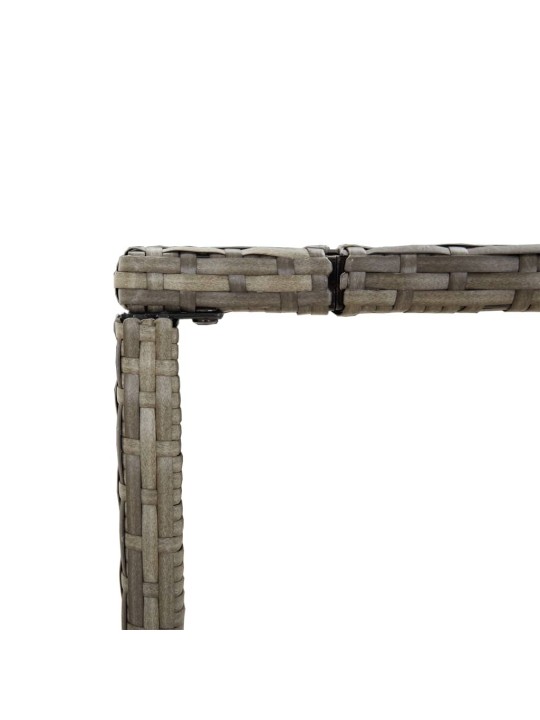 Barový stůl se skleněnou deskou šedý 110x70x110 cm polyratan