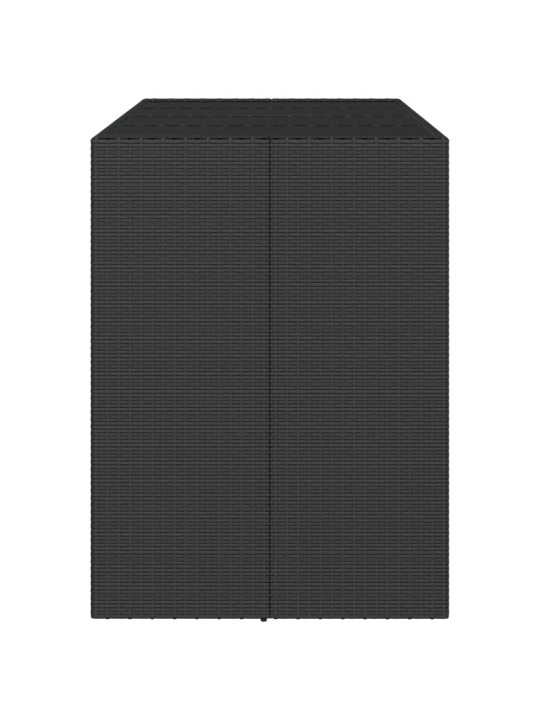 Barový stůl se skleněnou deskou černý 145x80x110 cm polyratan