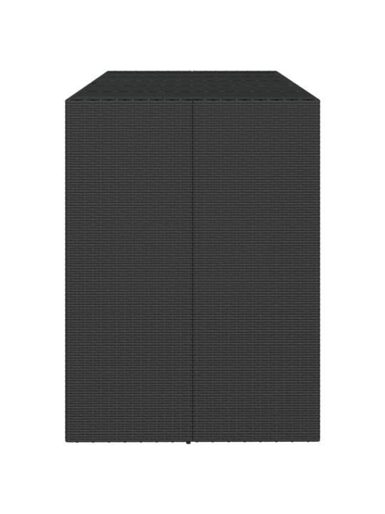 Barový stůl se skleněnou deskou černý 185x80x110 cm polyratan