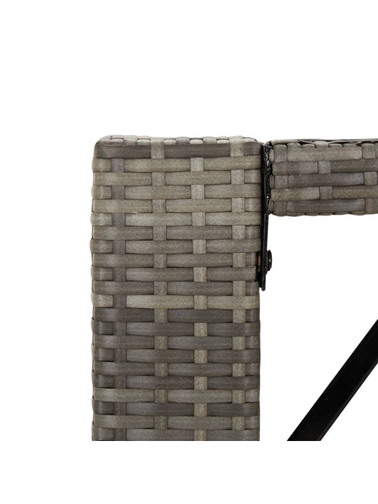 Barový stůl se skleněnou deskou šedý 185x80x110 cm polyratan