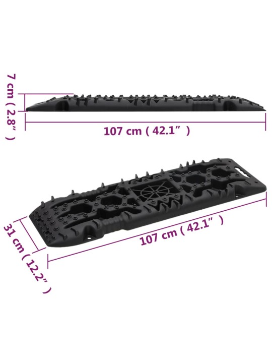 Vyprošťovací desky 2 ks černé 107 x 31 x 7 cm nylon
