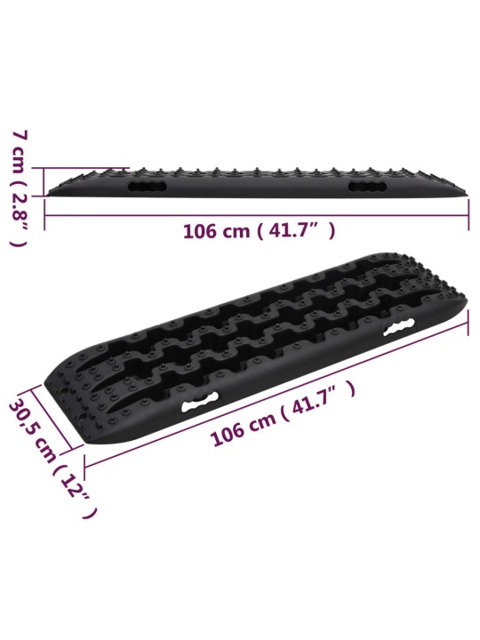 Vyprošťovací desky 2 ks černé 106 x 30,5 x 7 cm nylon