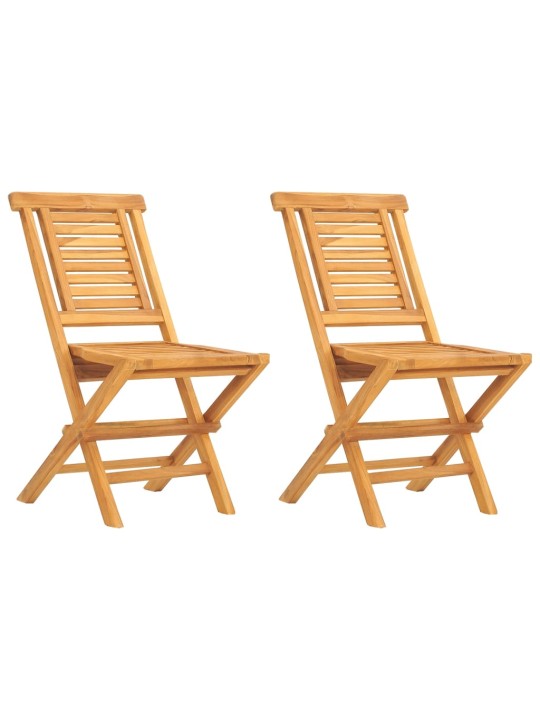 Skládací zahradní židle 2 ks 47x63x90 cm masivní teakové dřevo