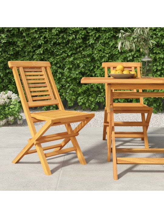 Skládací zahradní židle 2 ks 47x63x90 cm masivní teakové dřevo
