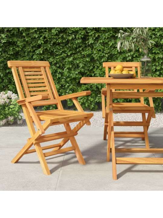 Skládací zahradní židle 2 ks 56x63x90 cm masivní teakové dřevo