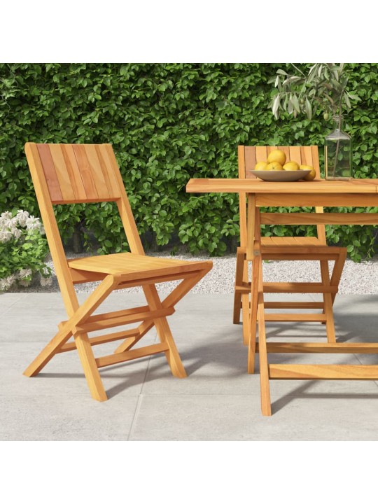 Skládací zahradní židle 2 ks 47x61x90 cm masivní teakové dřevo