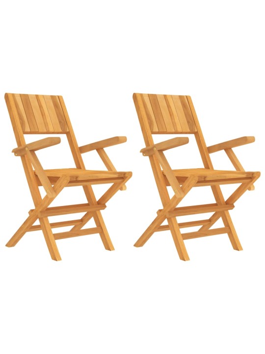 Skládací zahradní židle 2 ks 55x61x90 cm masivní teakové dřevo