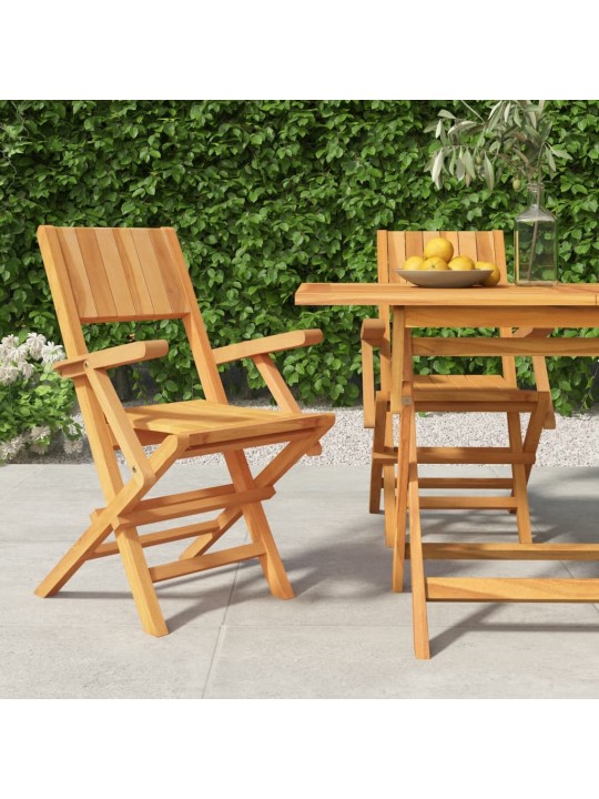 Skládací zahradní židle 2 ks 55x61x90 cm masivní teakové dřevo
